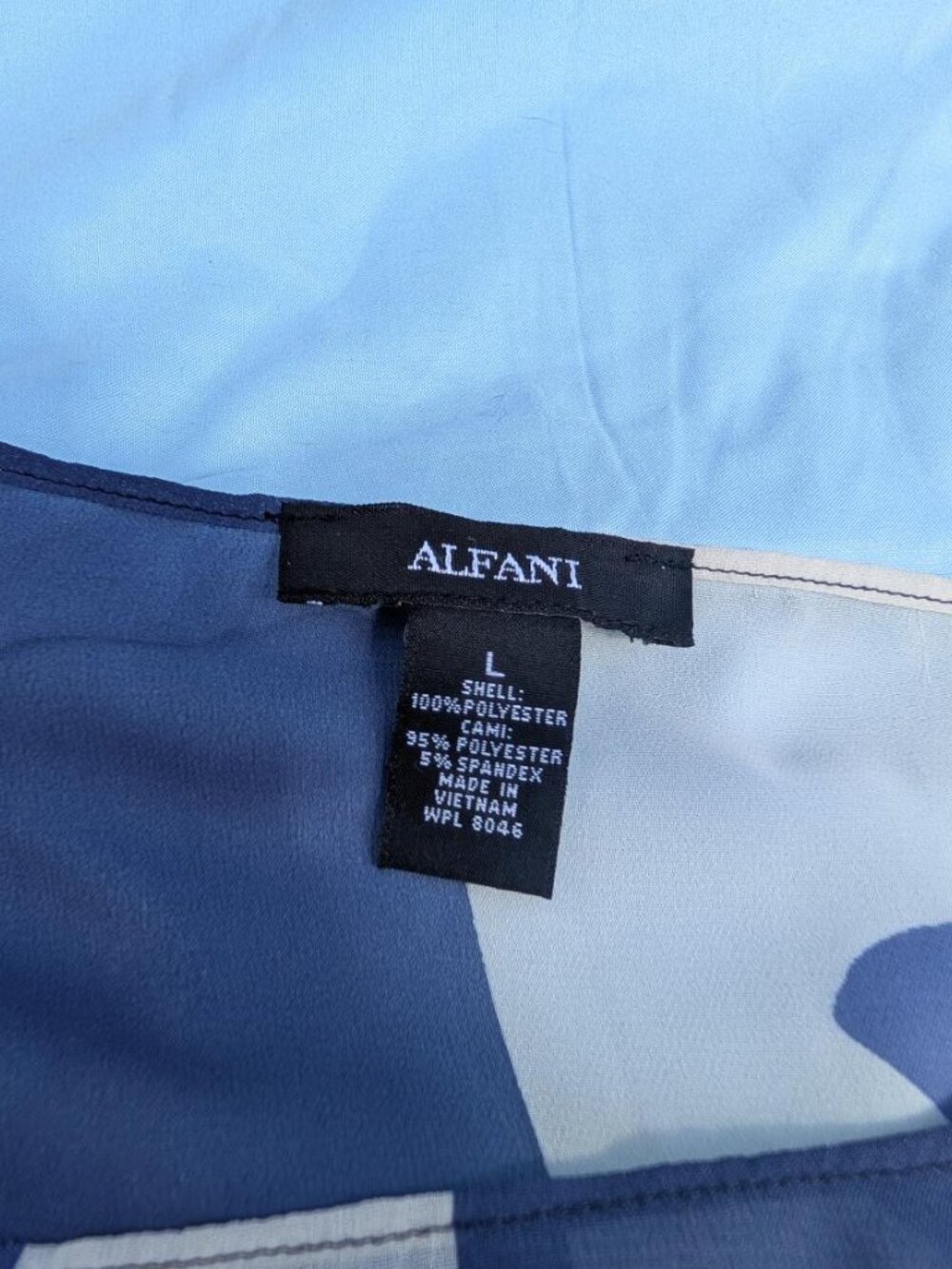 ALFANI L Blue Patterned Blouse - Picture 5 of 8